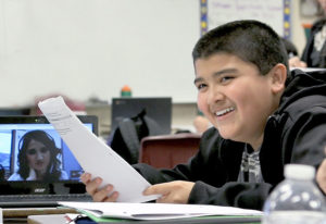 Student in classroom