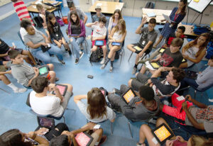 AVID Students participating in a Socratic Seminar