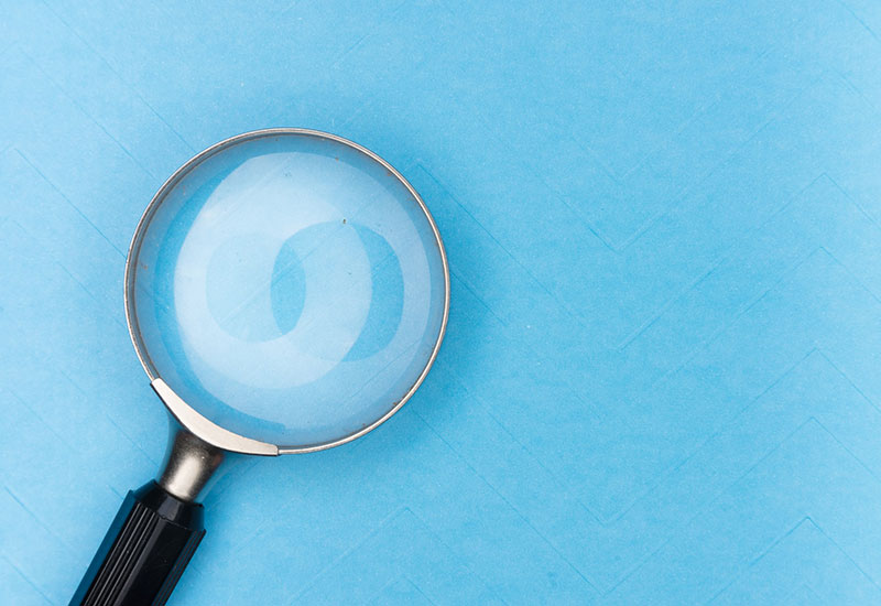 Close up of a magnifying glass