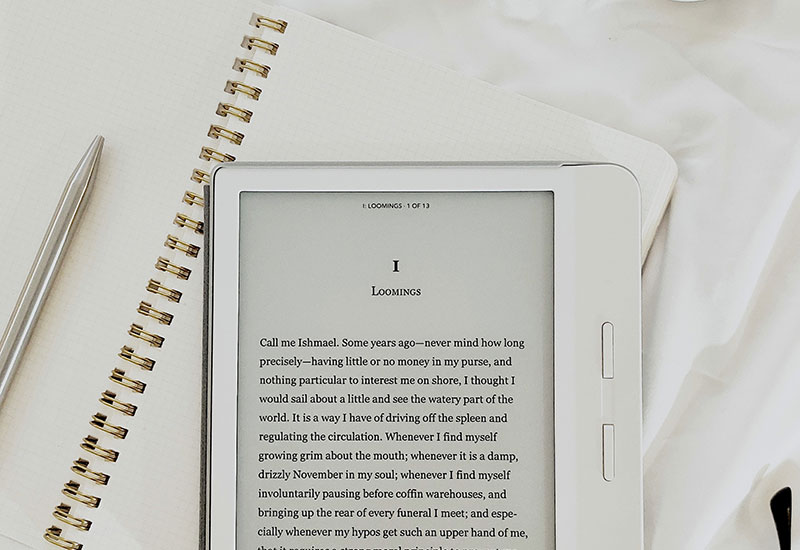 Reading e-books on a device