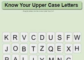Upper case letters organizer