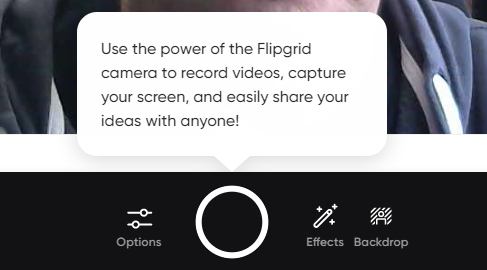 This image shows the record button in Flipgrid.